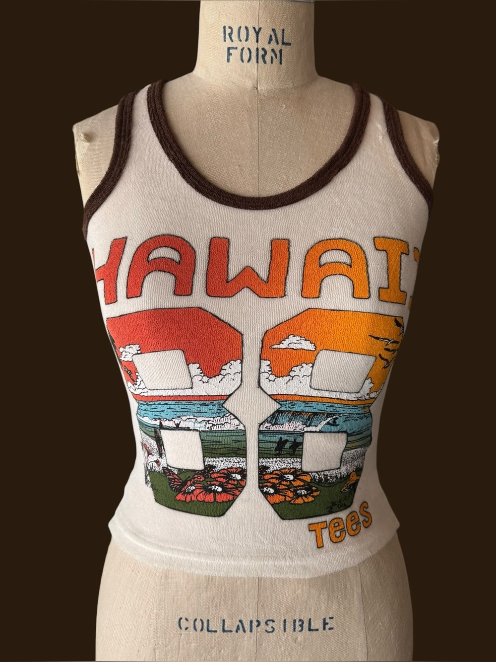 Vintage 80s Hawaii Terrycloth Tank Top